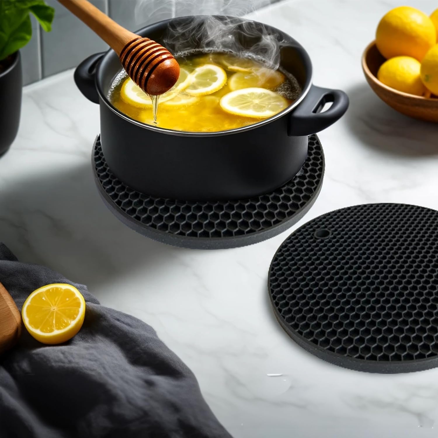 Kitchen Gadgets Jar Openers - Silikon Trivet paspaslar isıya dayanıklı tutacak,